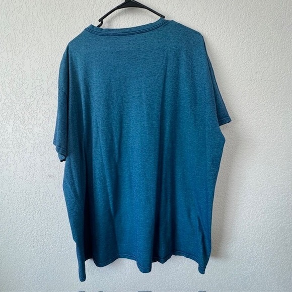 Fruit of the Loom Platinum Men's V Neck T‎ Shirt Teal Heather Size 2XL - Picture 2 of 6
